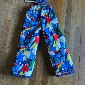 Mini Boden Blue and Green Star Snow Pants